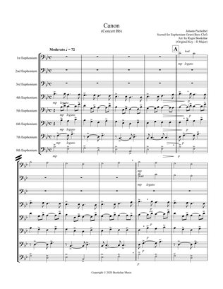 Canon (Pachelbel) (Bb) (Euphonium Octet - Bass Clef)