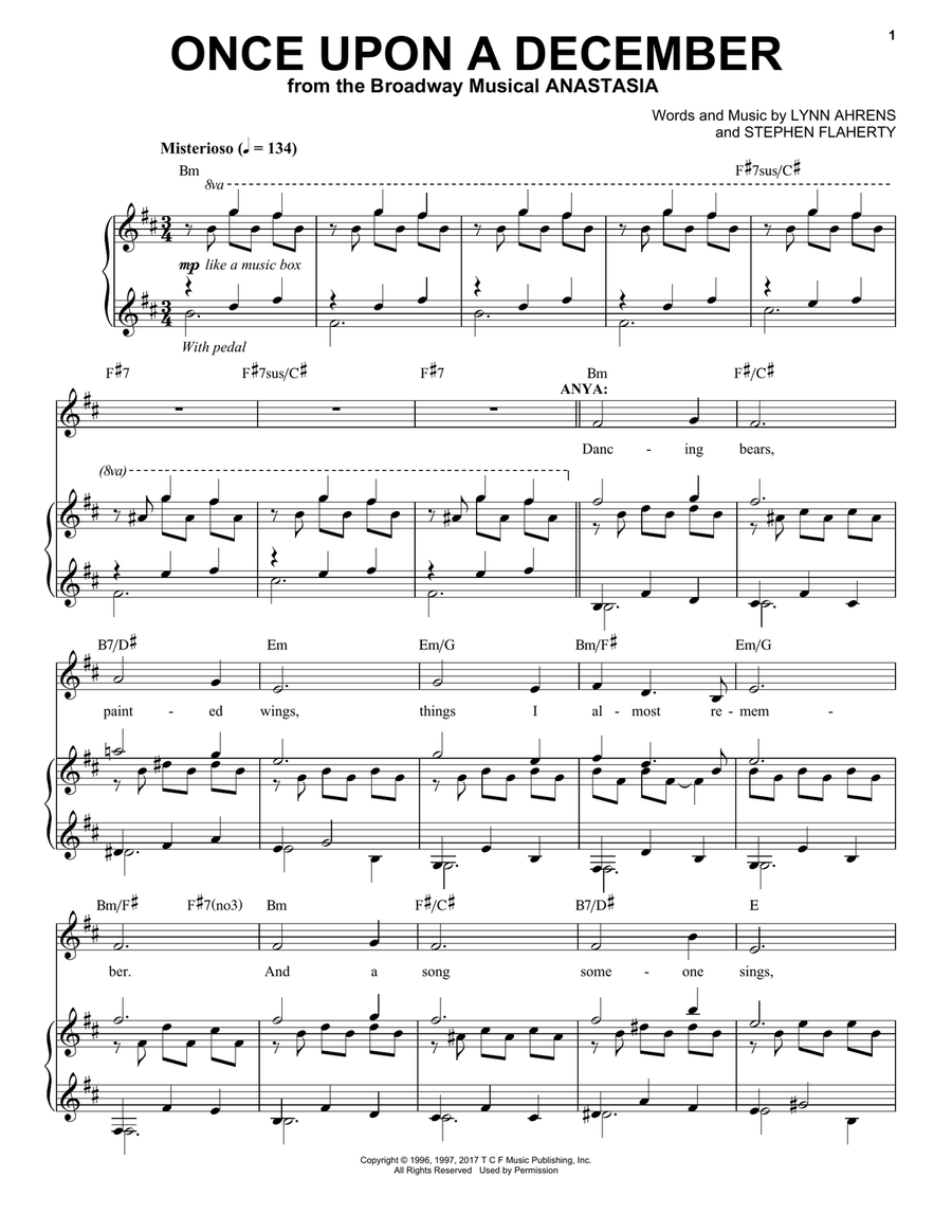 Once Upon A December Voice scores gallery preview page 1