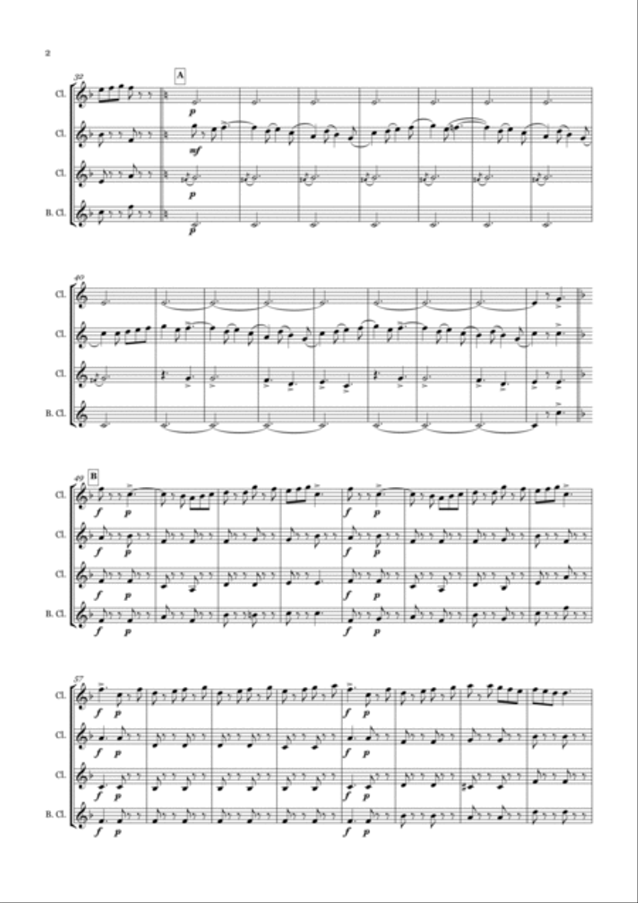 Merrie England Jig for Clarinet Quartet Clarinet Quartet scores gallery preview page 2