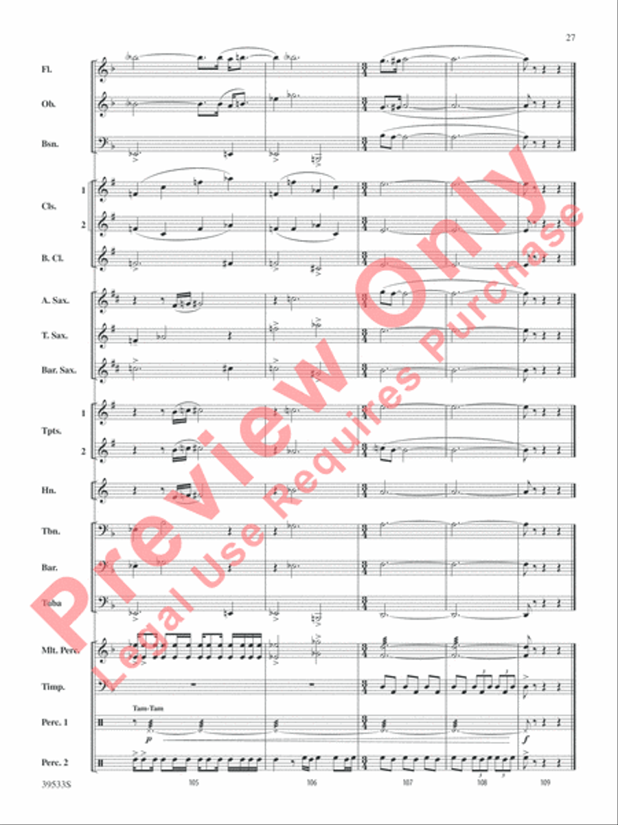 Dark Shadows (from the Original Motion Picture Soundtrack) Concert Band scores gallery preview page 28
