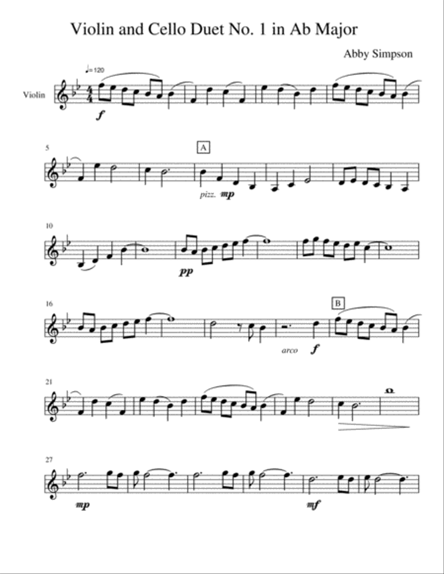 Violin and Cello Duet in Ab Major image number null