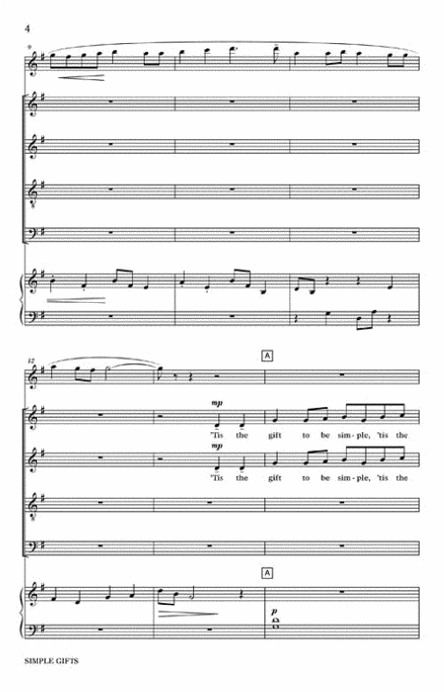 Simple Gifts Simple Gifts 4-Part scores gallery preview page 3