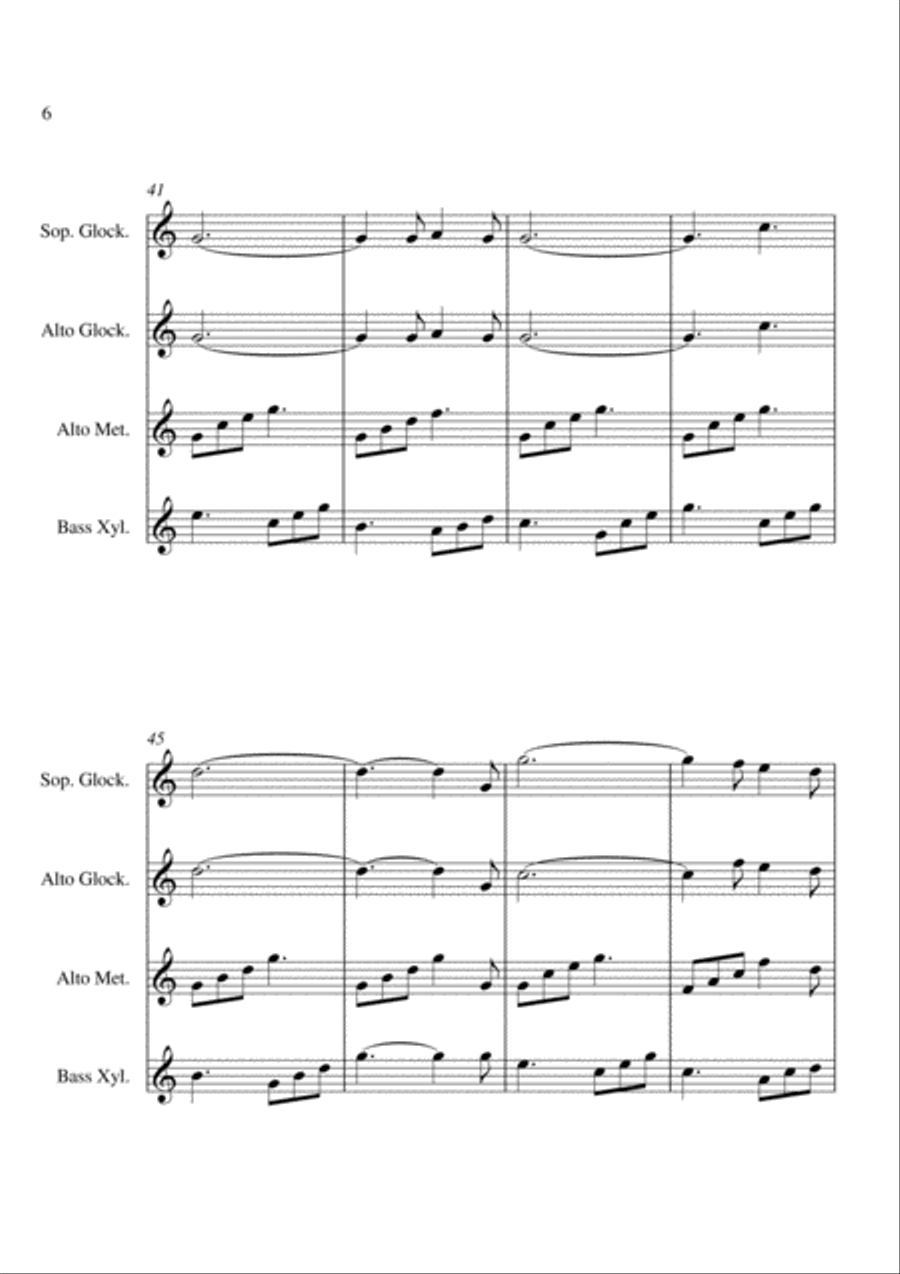 O Holy Night - For Orff Ensemble Percussion Ensemble scores gallery preview page 6