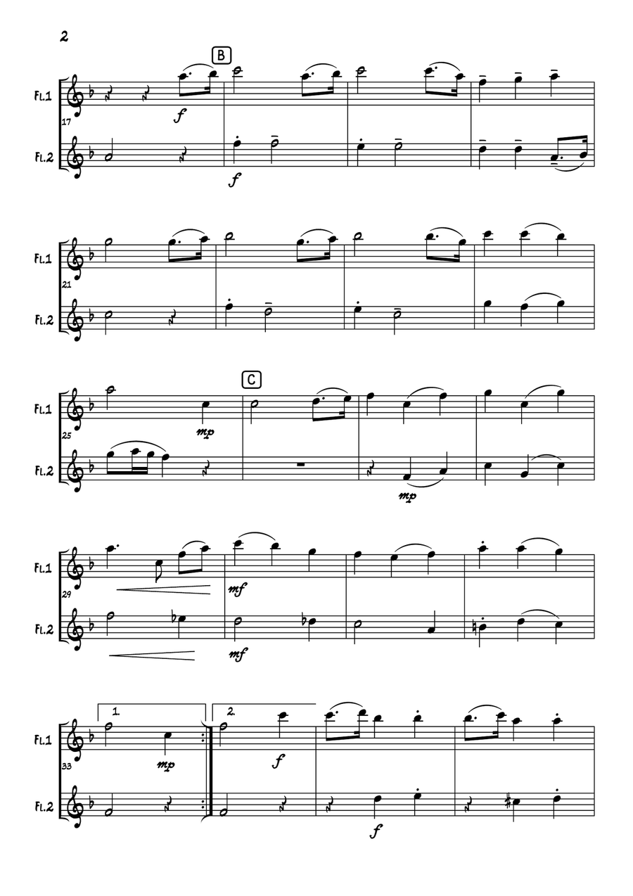 To God Be the Glory Flute Duet scores gallery preview page 3