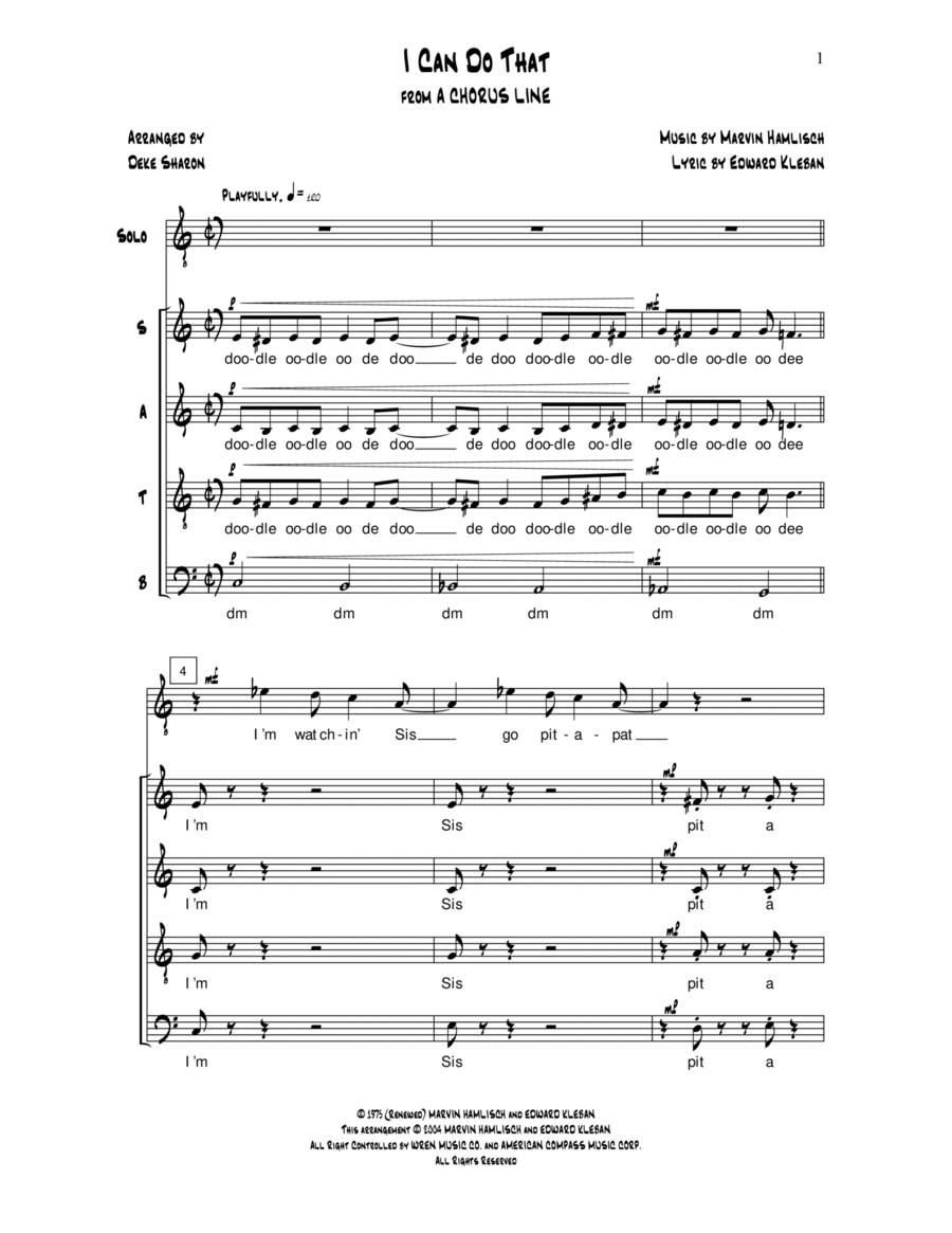 I Can Do That I Can Do That 4-Part scores gallery preview page 1