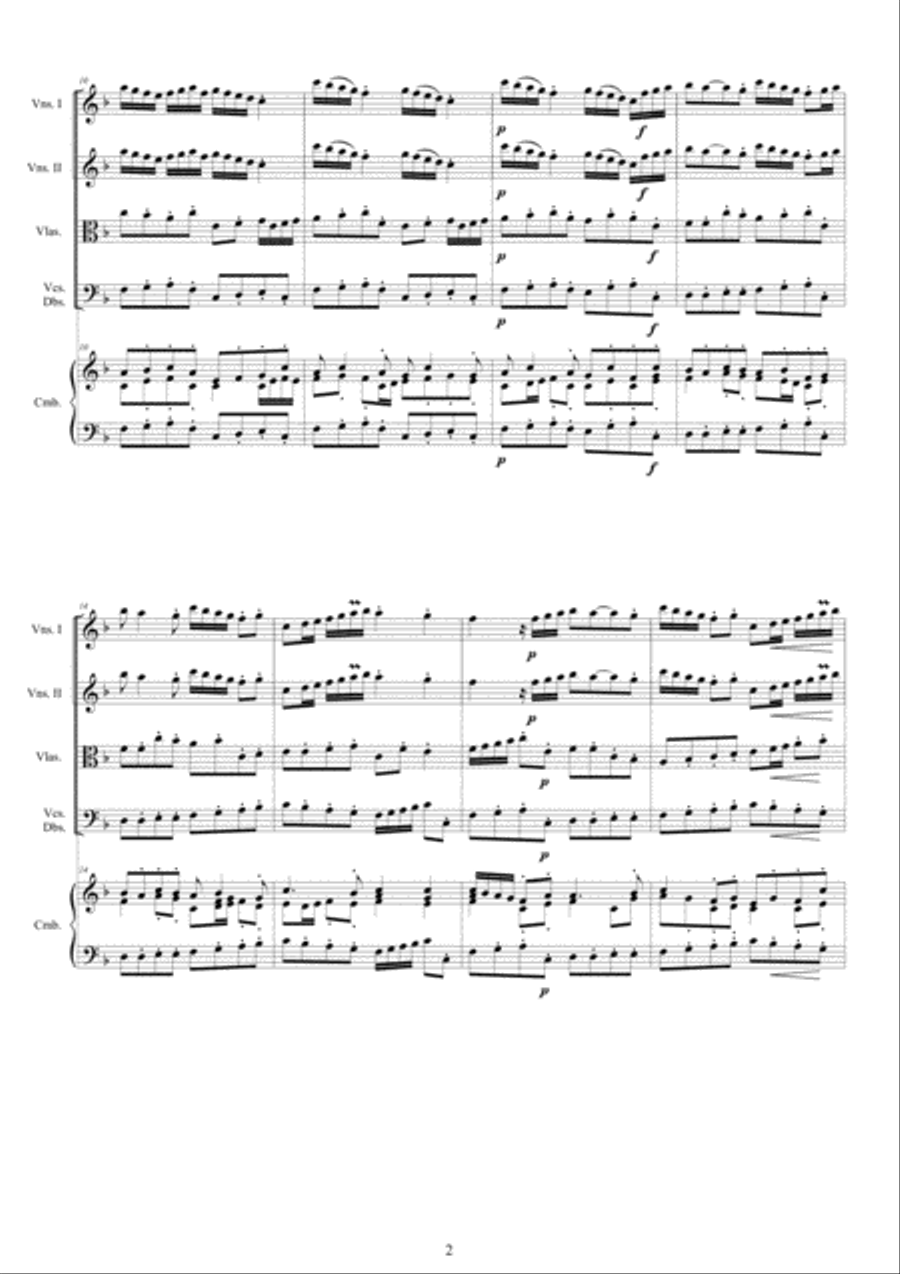 Albinoni - Oboe Concerto No.3 in F major Op.9 for Two Oboes, Strings and Cembalo Woodwind Ensemble scores gallery preview page 2