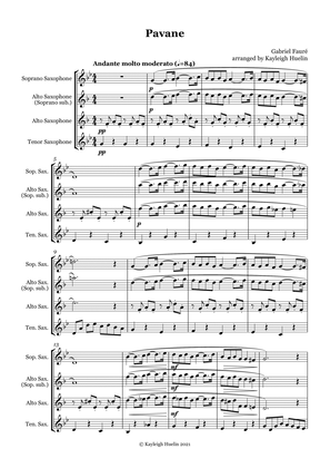 Pavane by Gabriel Faure - Saxophone trio (SAT/AAT)