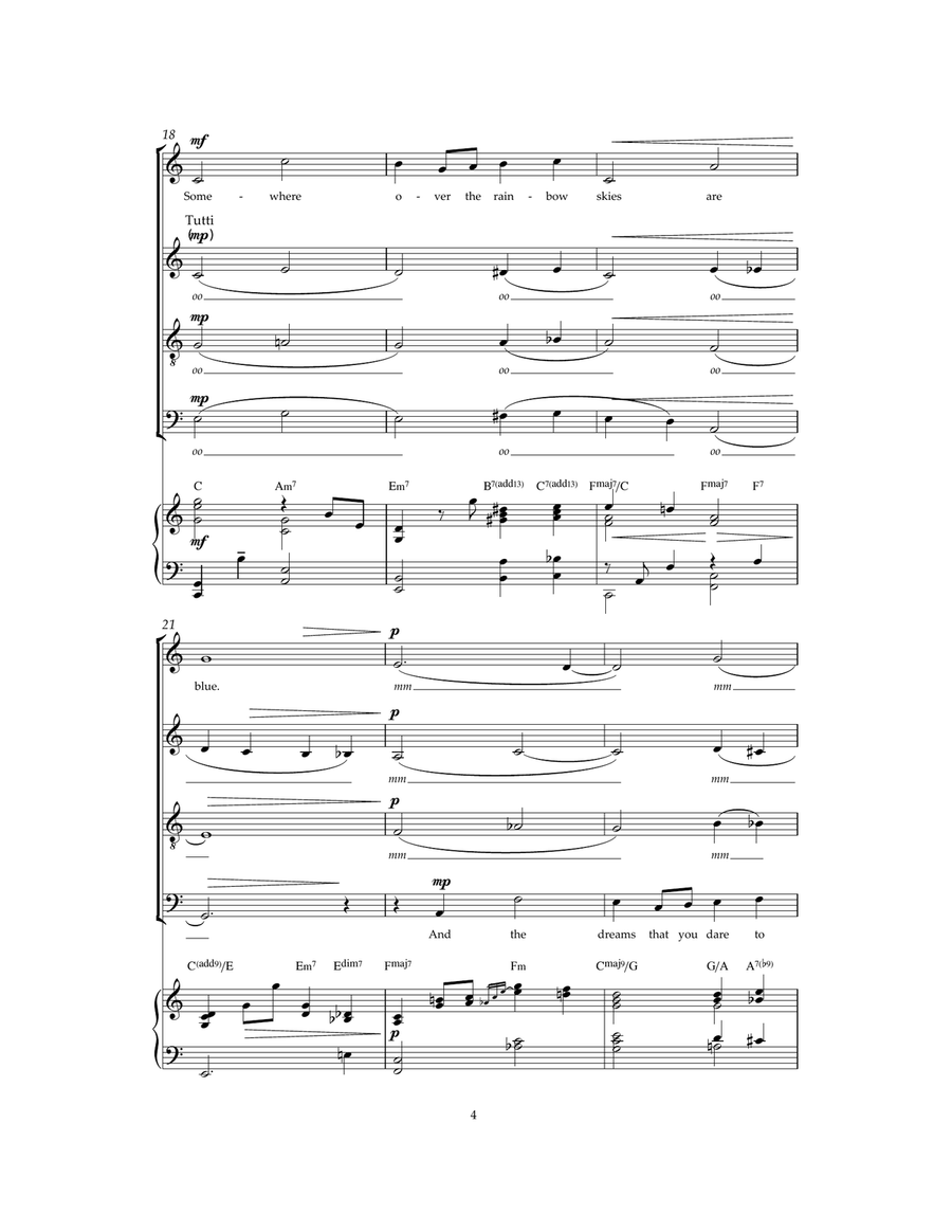 Over The Rainbow (from 'The Wizard Of Oz') Choir scores gallery preview page 4