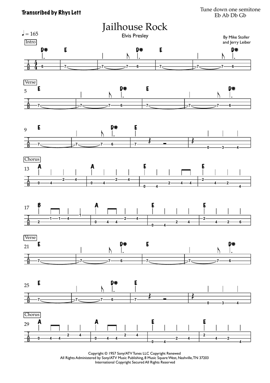Jailhouse Rock Acoustic Guitar scores gallery preview page 1