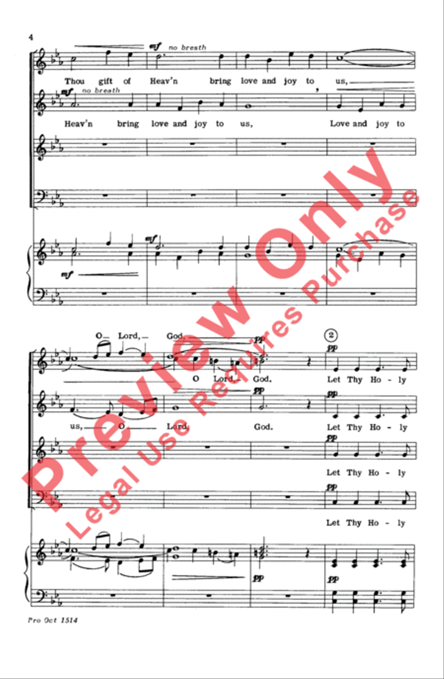 Let Thy Holy Presence 4-Part scores gallery preview page 4
