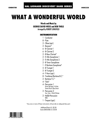 Book cover for What A Wonderful World - Full Score