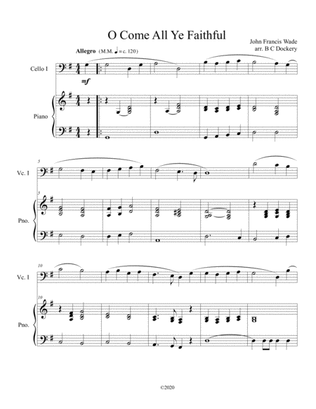 O Come All Ye Faithful (cello solo) with optional piano accompaniment