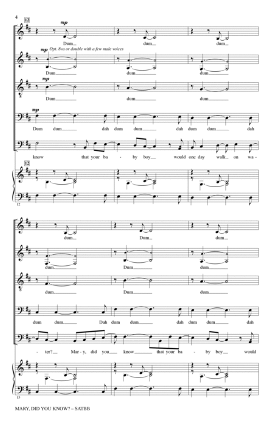 Mary, Did You Know? (arr. Roger Emerson) SATBarB scores gallery preview page 3