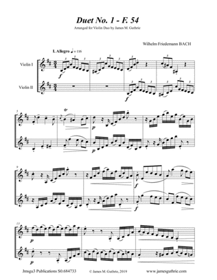 WF Bach: Duet No. 1 for Violin Duo