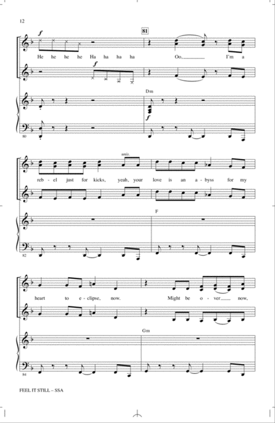 Feel It Still SSA scores gallery preview page 11
