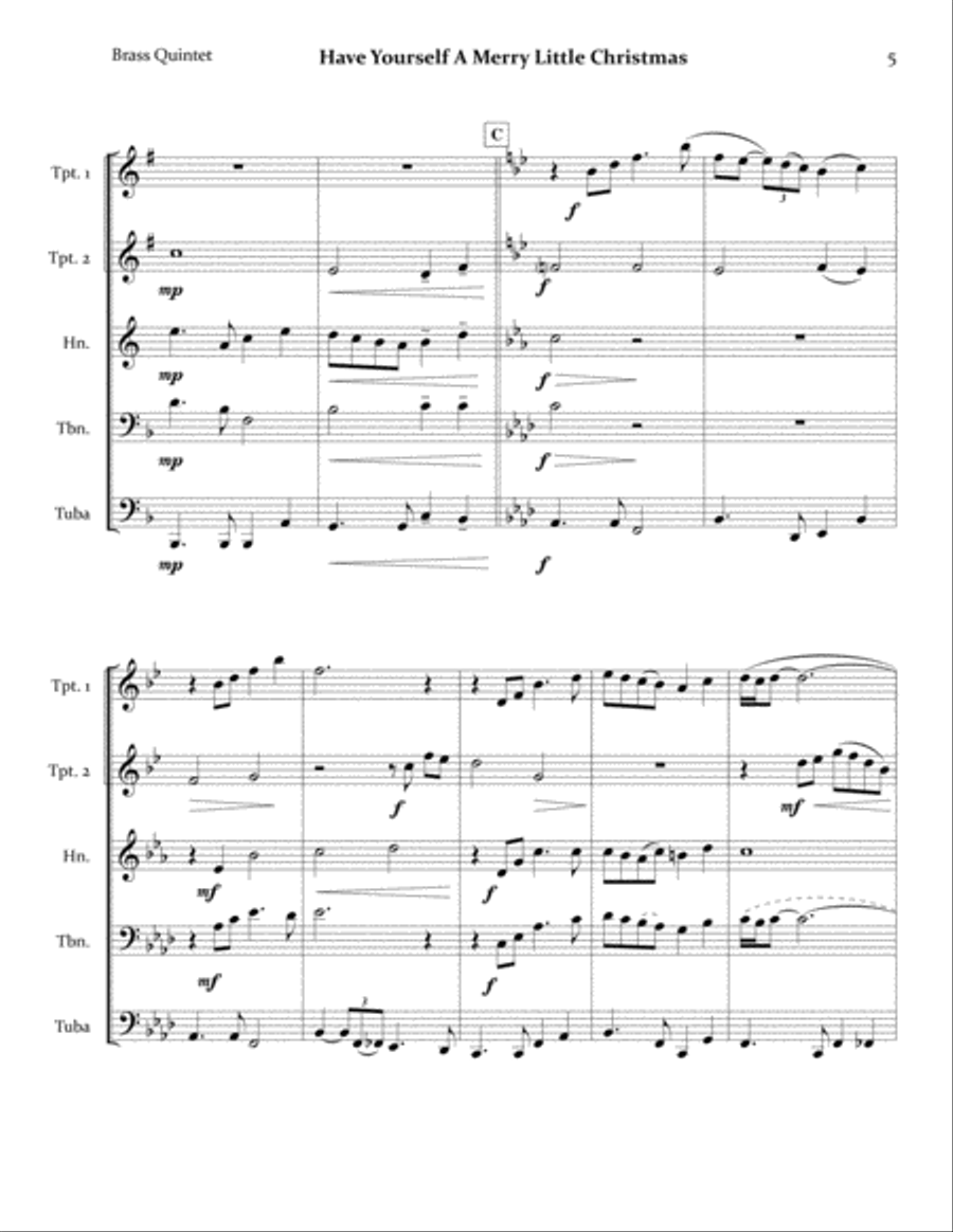 Have Yourself A Merry Little Christmas from MEET ME IN ST. LOUIS Brass Ensemble scores gallery preview page 6