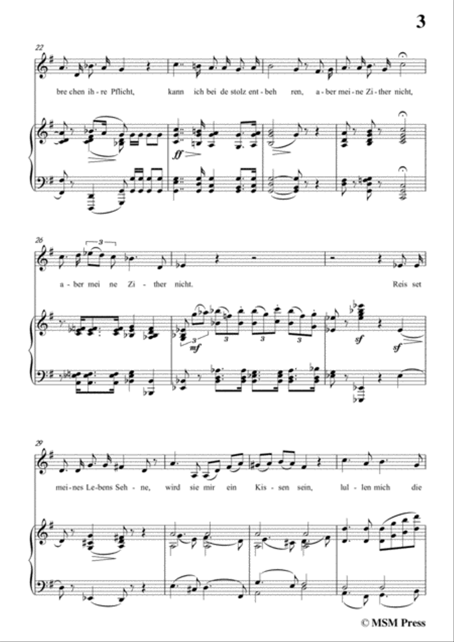 Schubert-Des Sängers Habe,in G Major,for Voice&Piano Voice scores gallery preview page 5
