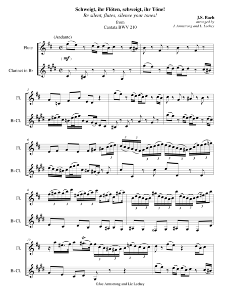 Schweigt, ihr Floten, schweigt, ihr Tone! (Be silent, flutes, silence your tones!) from Cantata BWV