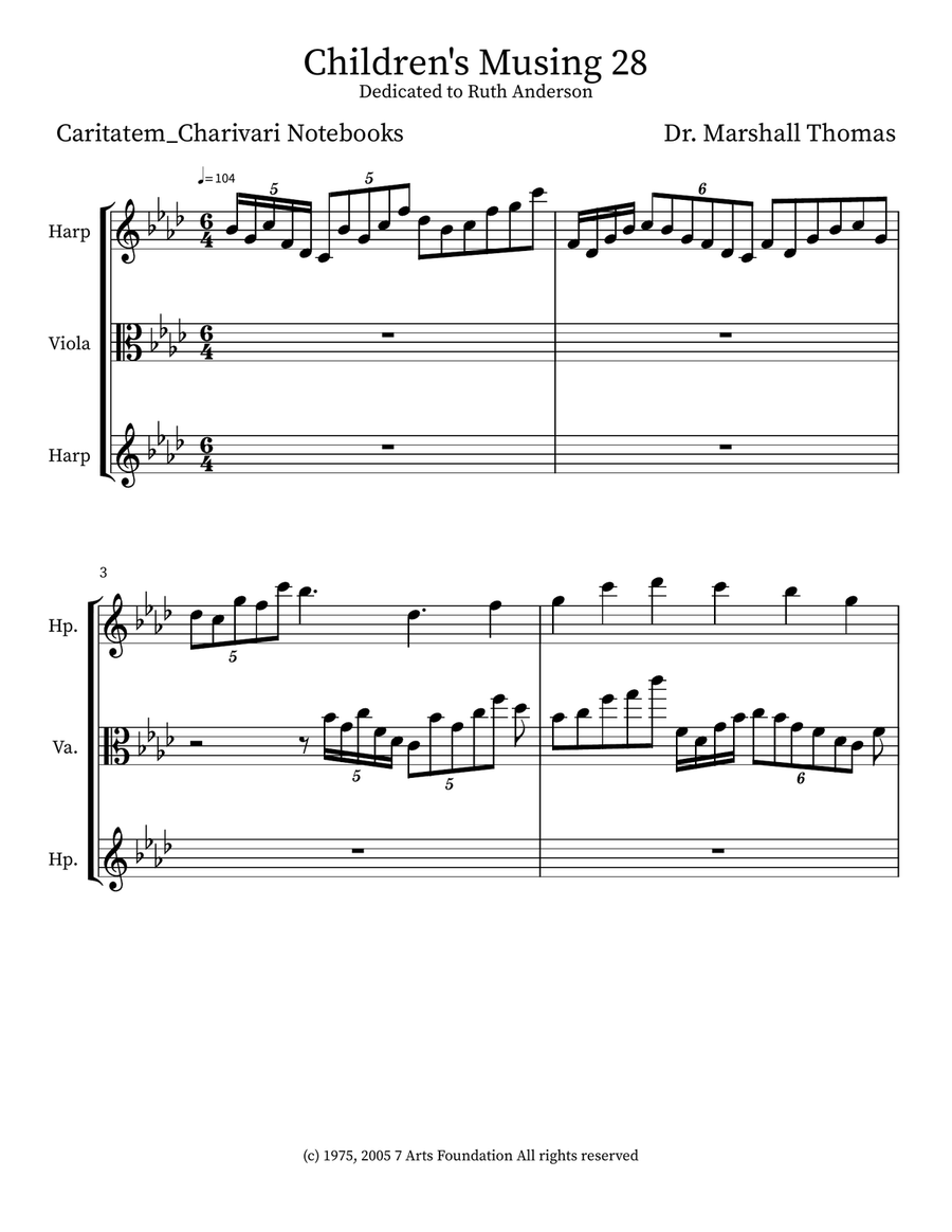 Children's Musing 28 Small Ensemble scores gallery preview page 1