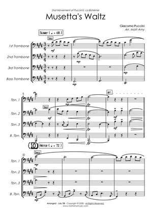 Musetta's Waltz (Qando me'n vo') from La Boheme (Trombone Quartet)