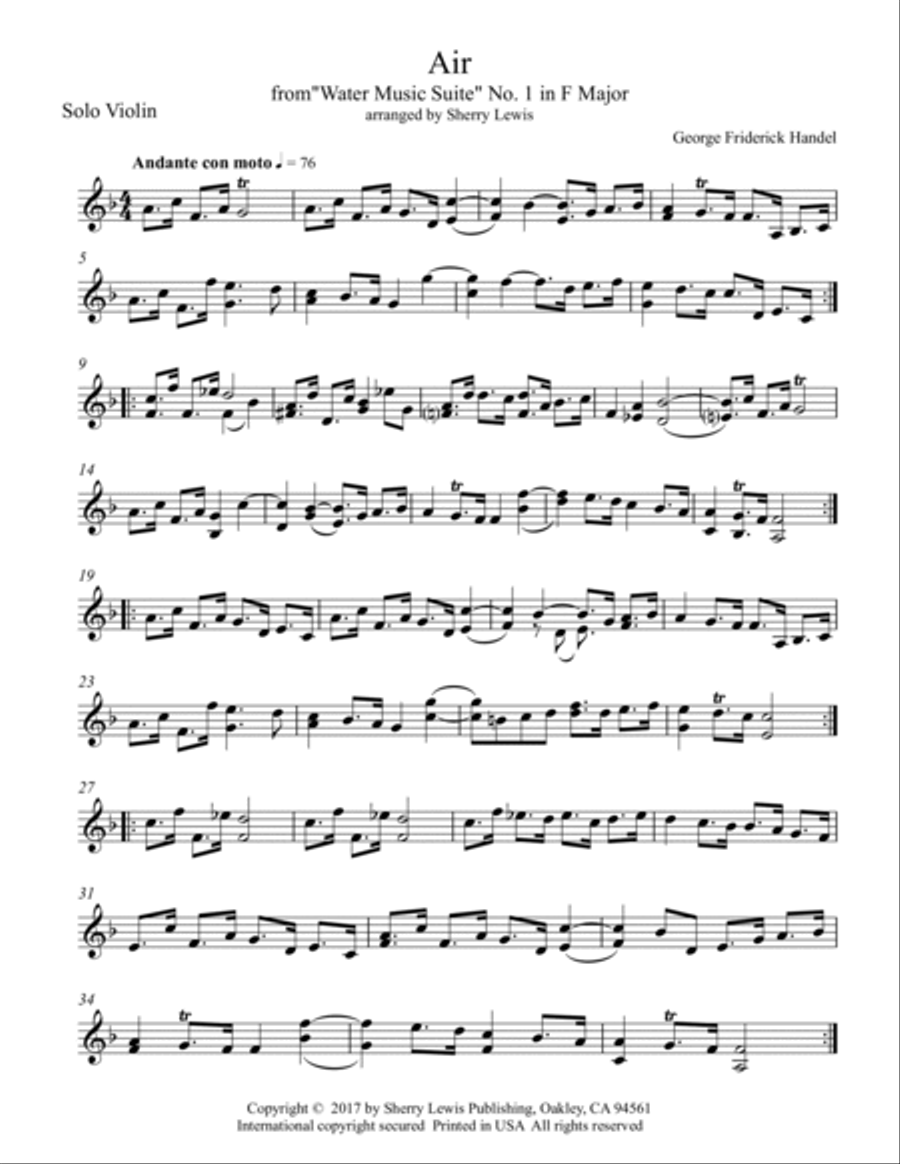 SOLO VIOLIN WEDDING MUSIC - For SOLO VIOLIN COLLECTION SET OF WEDDING CLASSICS - 20 arrangement Violin Solo scores gallery preview page 2