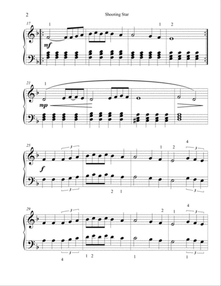 Shooting Star (Early Intermediate Piano Solo) Piano Solo scores gallery preview page 2