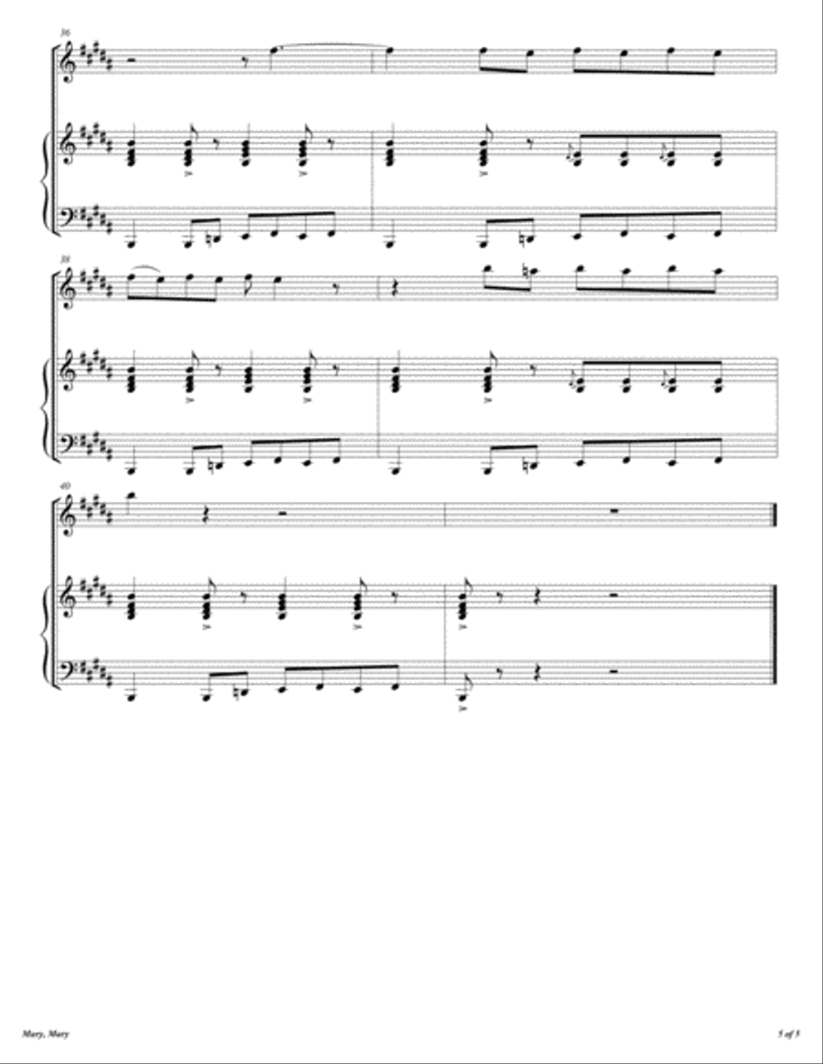 Mary, Mary Piano scores gallery preview page 6