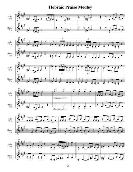 Hebraic Praise Medley (Arrangements Level 3-5 for TRUMPET + Written Acc) image number null