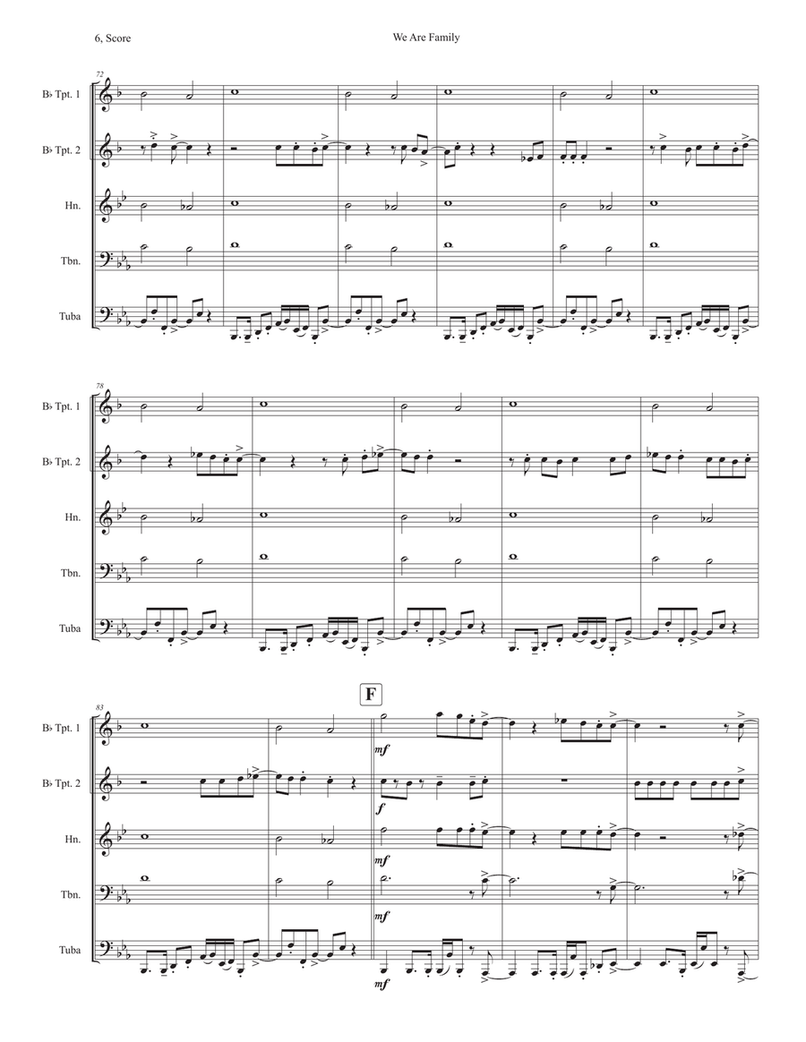 We Are Family Horn scores gallery preview page 6