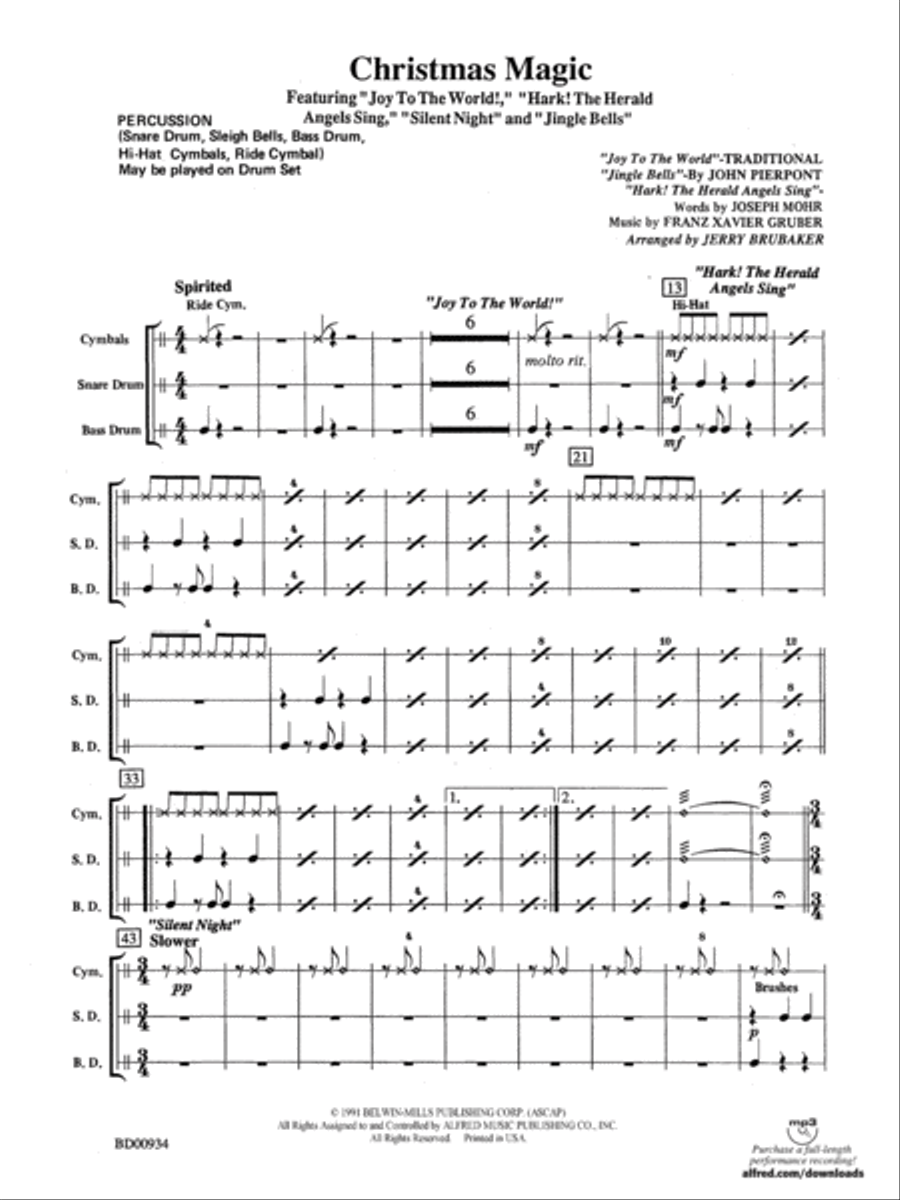 Christmas Magic: 1st Percussion Concert Band scores gallery preview page 1