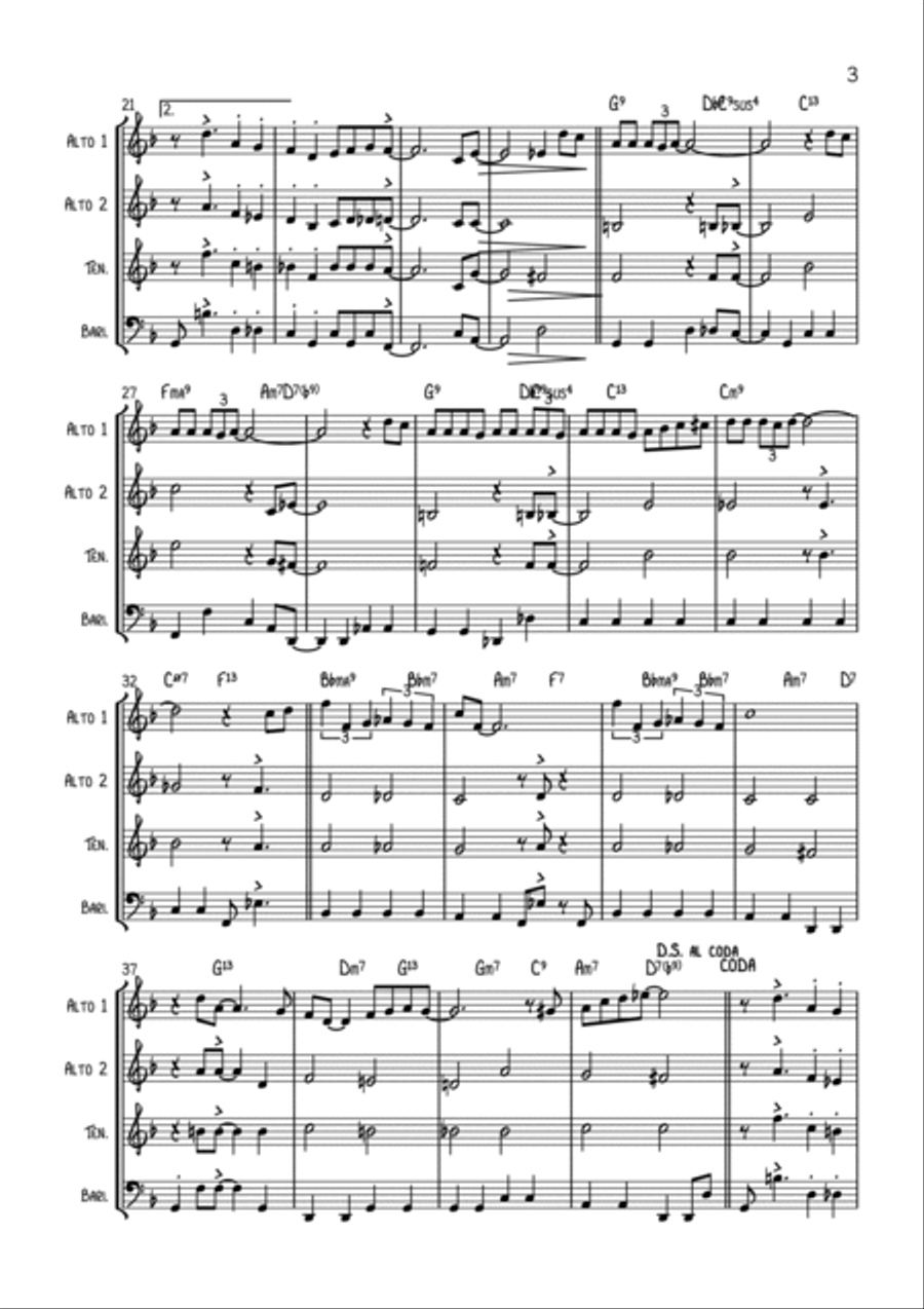 Lil Darlin' Saxophone Quartet scores gallery preview page 3