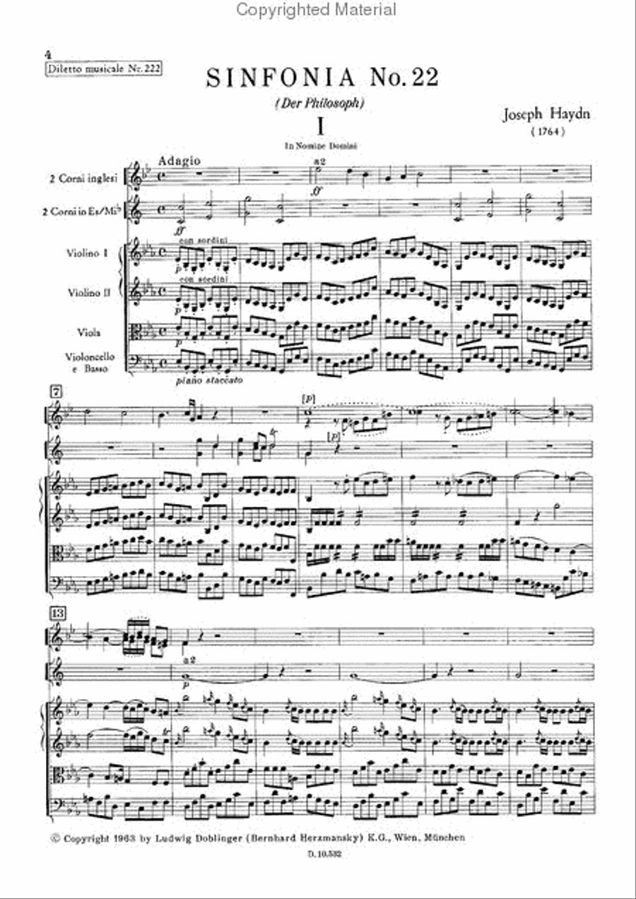 Sinfonia Nr. 22 Es-Dur (Der Philosoph) Orchestra scores gallery preview page 2