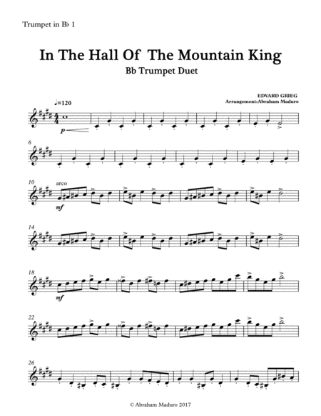 In The Hall Of The Mountain King Bb Trumpet Duet image number null