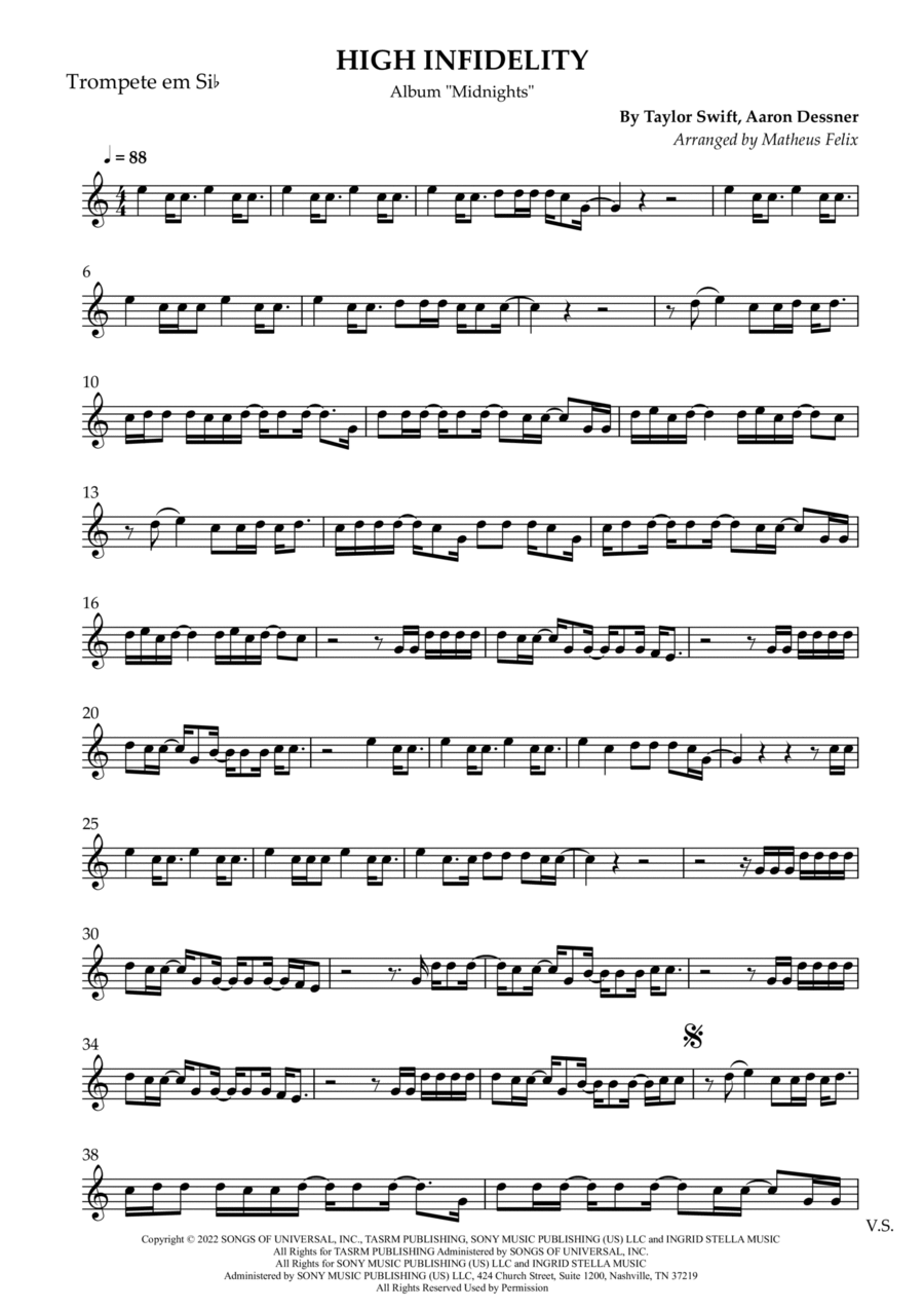 High Infidelity B-Flat Trumpet scores gallery preview page 1