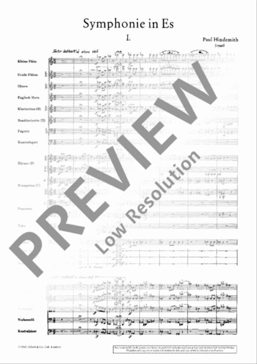 Symphony in E flat Major Orchestra scores gallery preview page 6