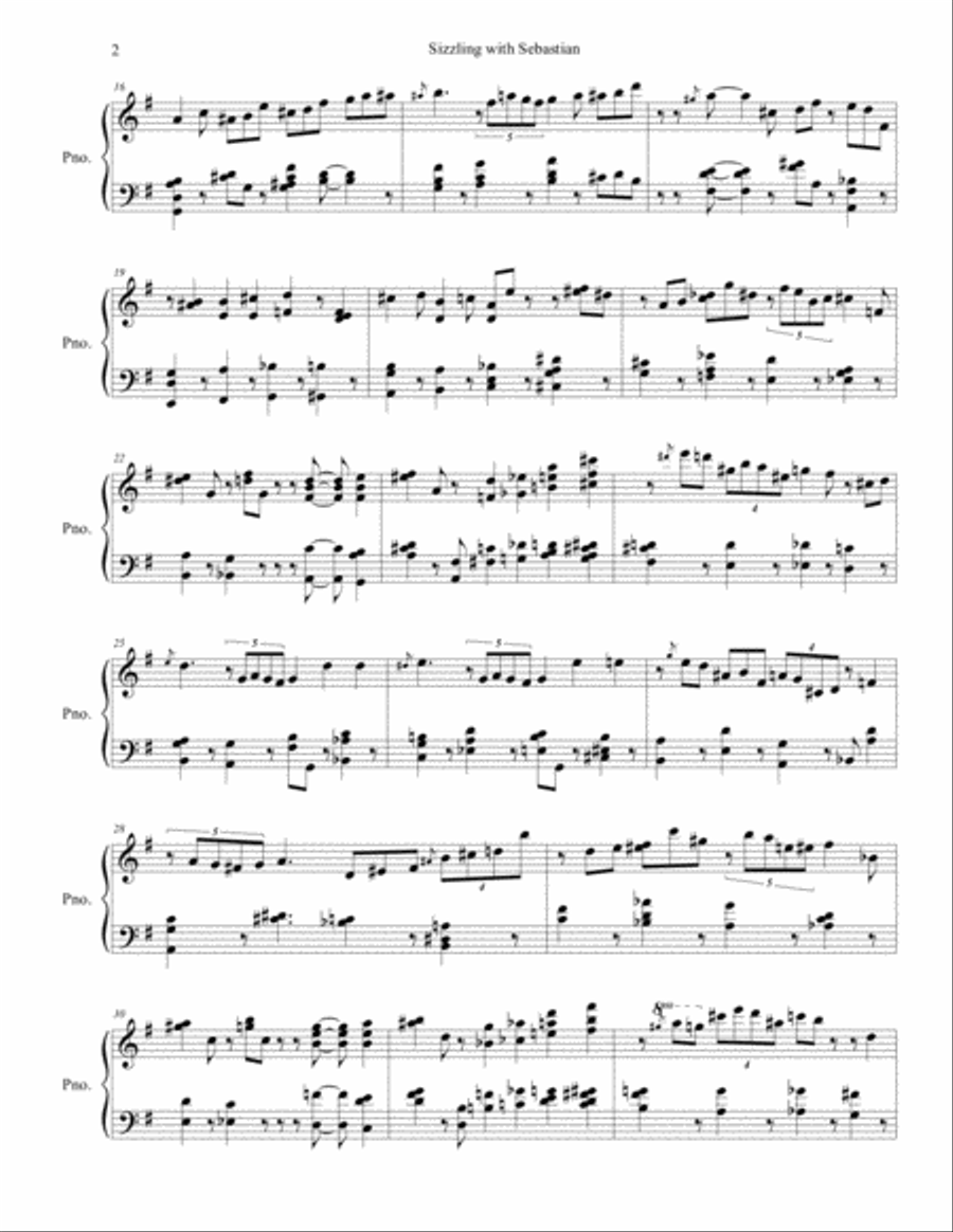 Sizzling with Sebastian Piano Solo scores gallery preview page 2