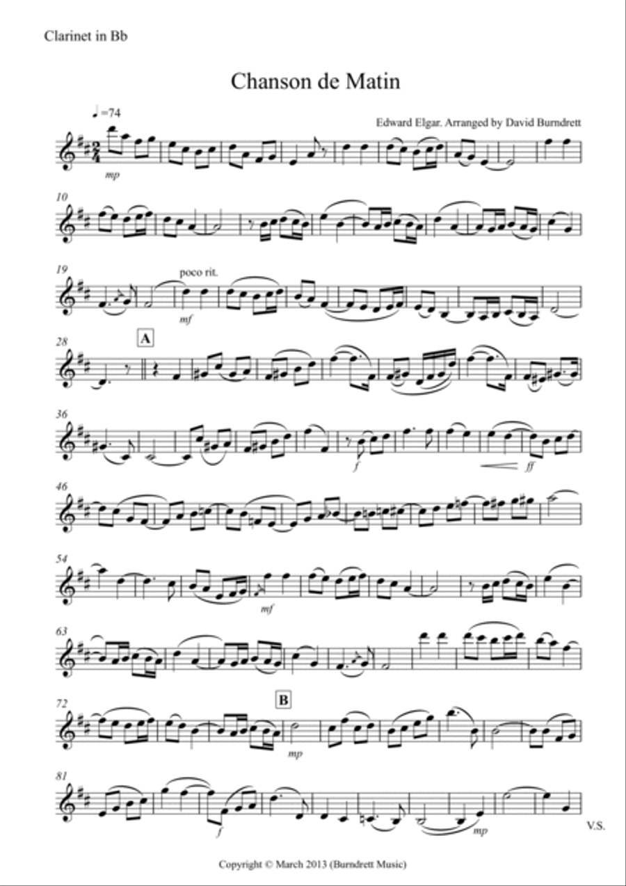 Chanson De Matin for Clarinet And Bassoon image number null