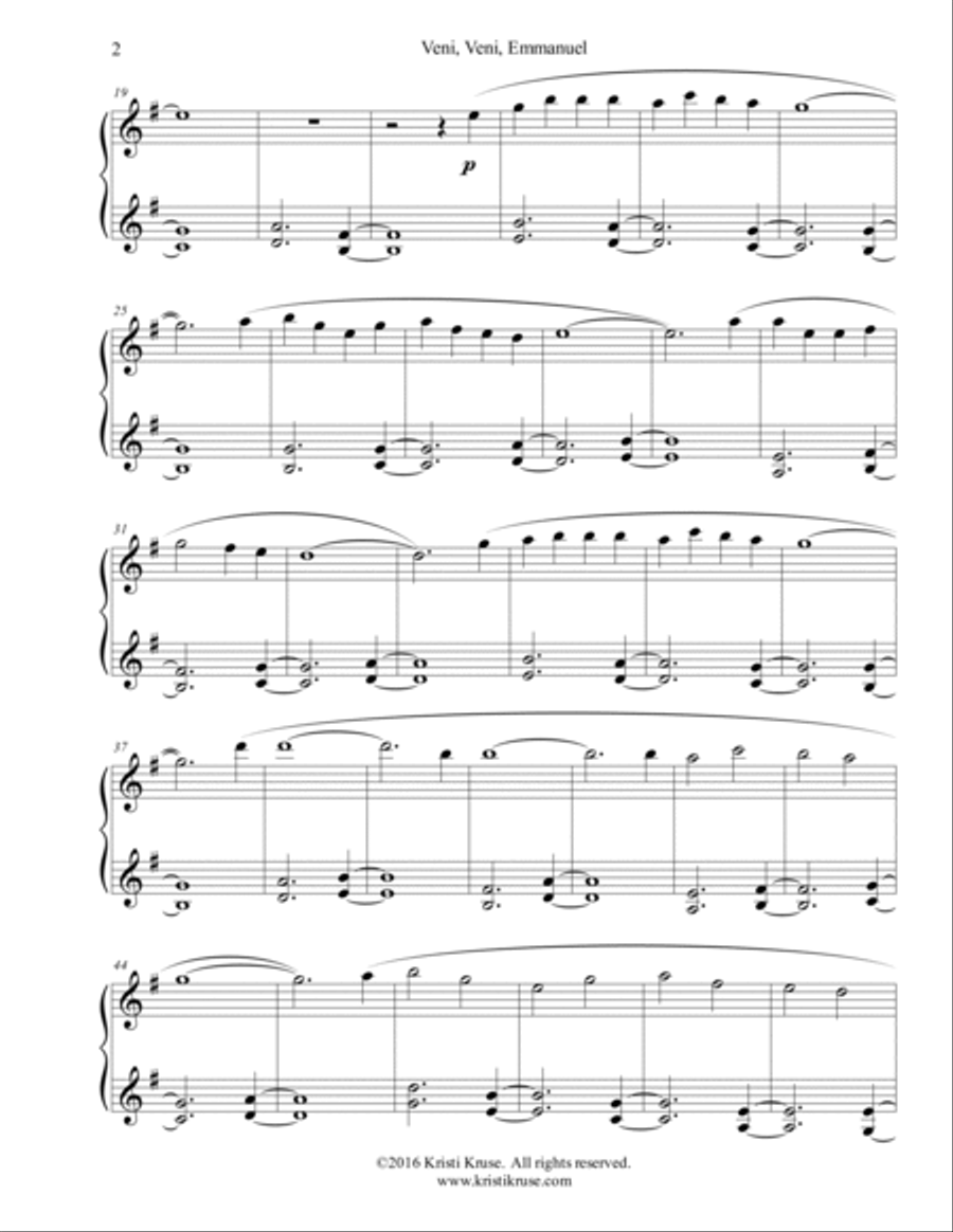 Veni, Veni, Emmanuel Piano Solo scores gallery preview page 3
