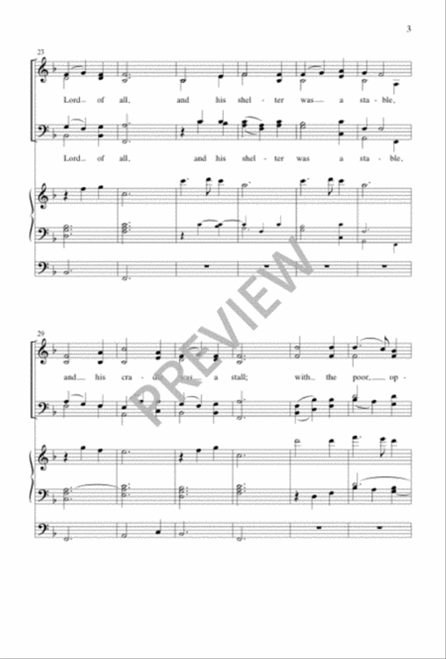 Once in Royal David's City 4-Part scores gallery preview page 3