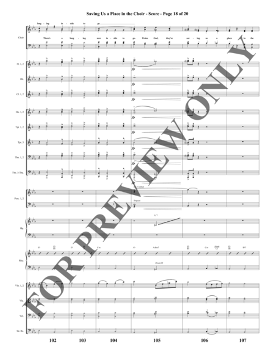 Southern Gospel Songs, Volume 2 - Orchestration Choir scores gallery preview page 19