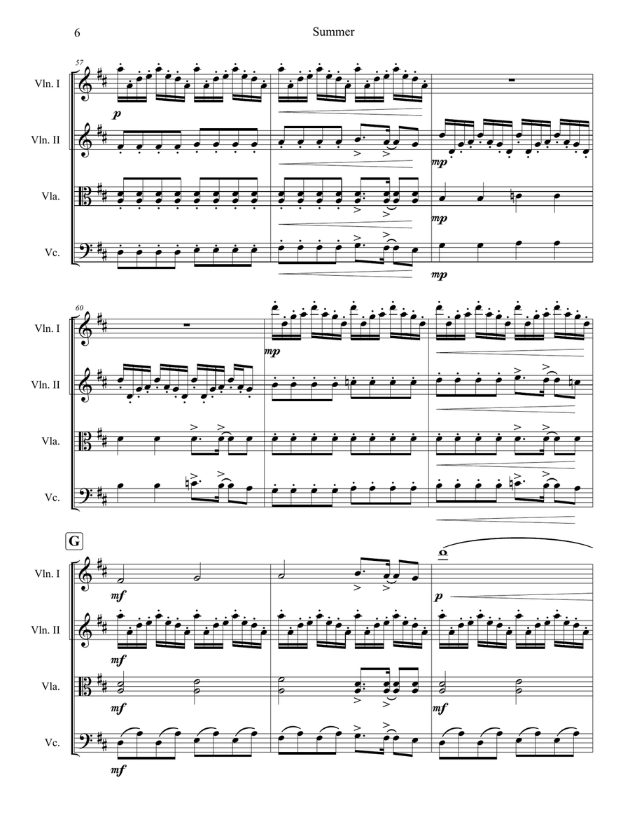 Summer String Quartet scores gallery preview page 6