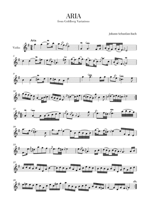 Aria (from Goldberg Variations - BWV 988) for Violin