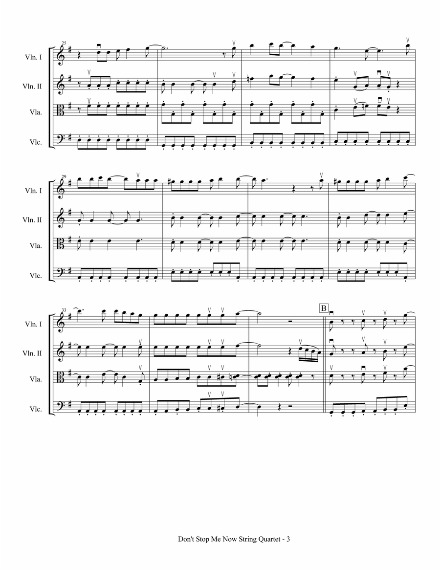 Don't Stop Me Now Don't Stop Me Now String Quartet scores gallery preview page 4