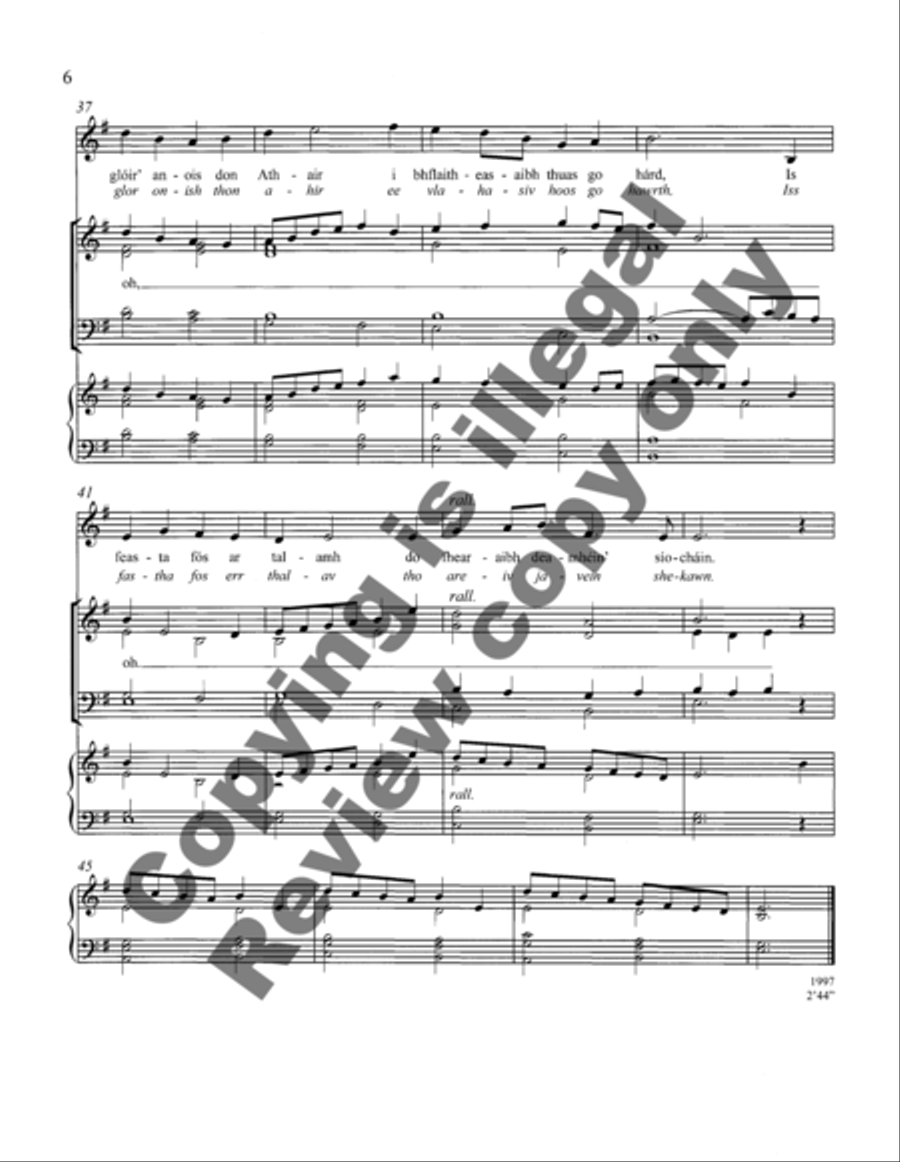 Don Oiche Ud i mBeithil 4-Part scores gallery preview page 6