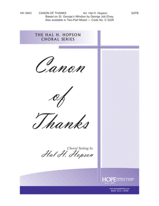 Book cover for A Canon of Thanks