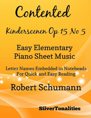 Contented Kinderscenen Opus 15 Number 5 Easy Elementary Piano Sheet Music