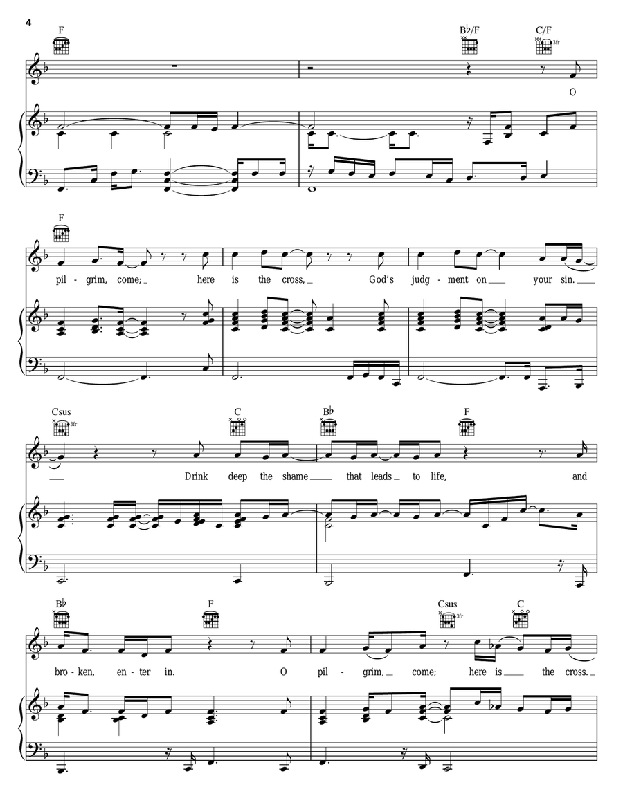 O Pilgrim Come Piano, Vocal, Guitar scores gallery preview page 4