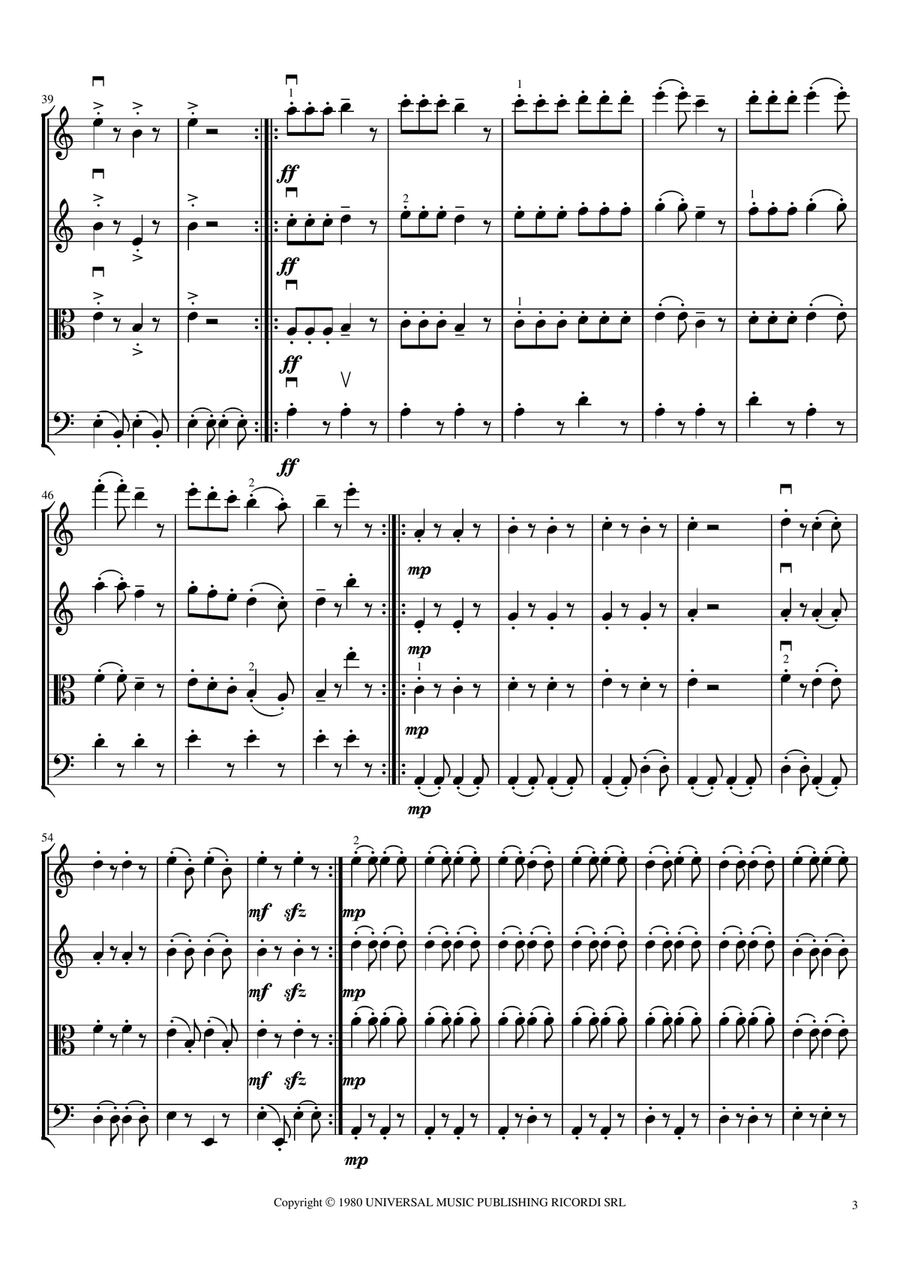 Rabbia E Tarantella String Quartet scores gallery preview page 5