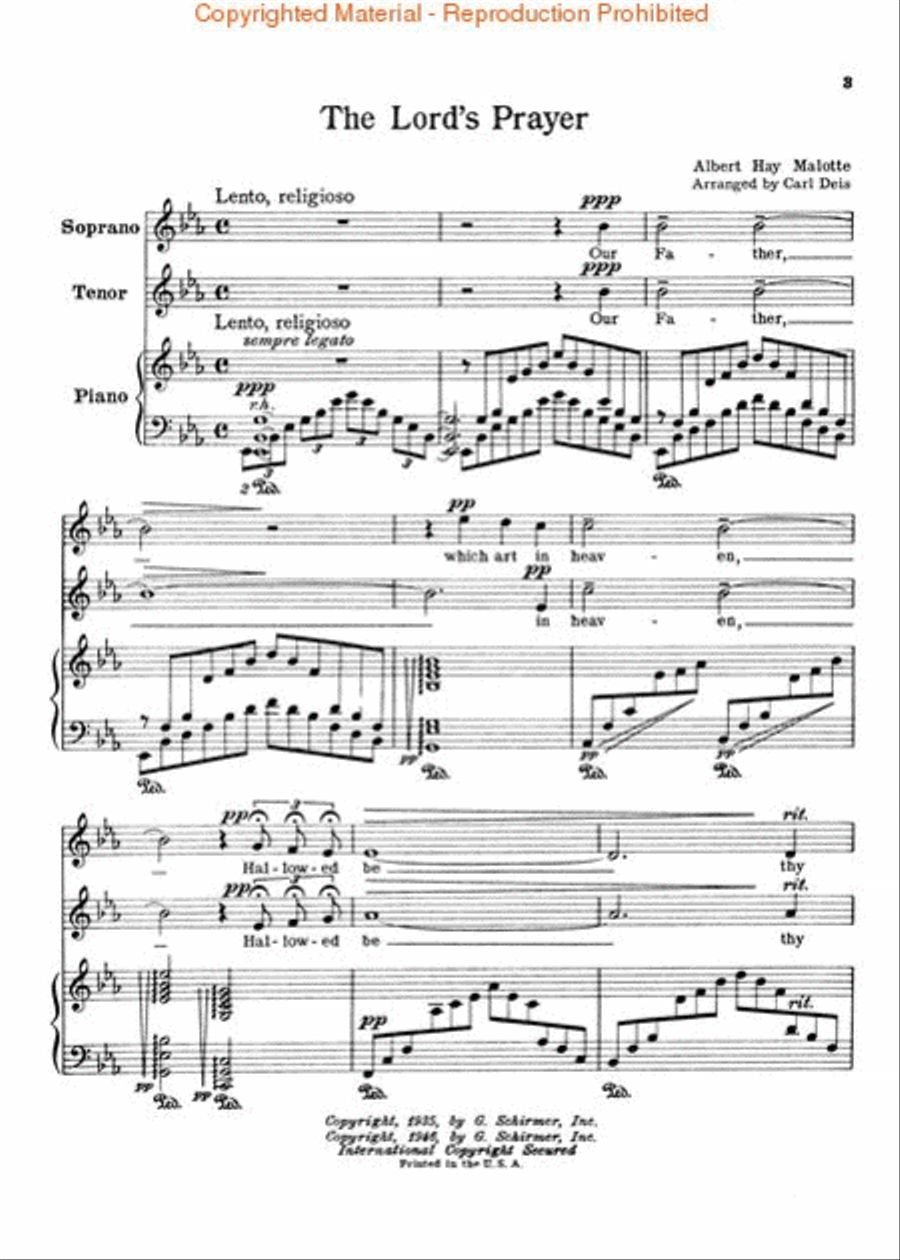 The Lord's Prayer The Lord's Prayer Piano scores gallery preview page 2