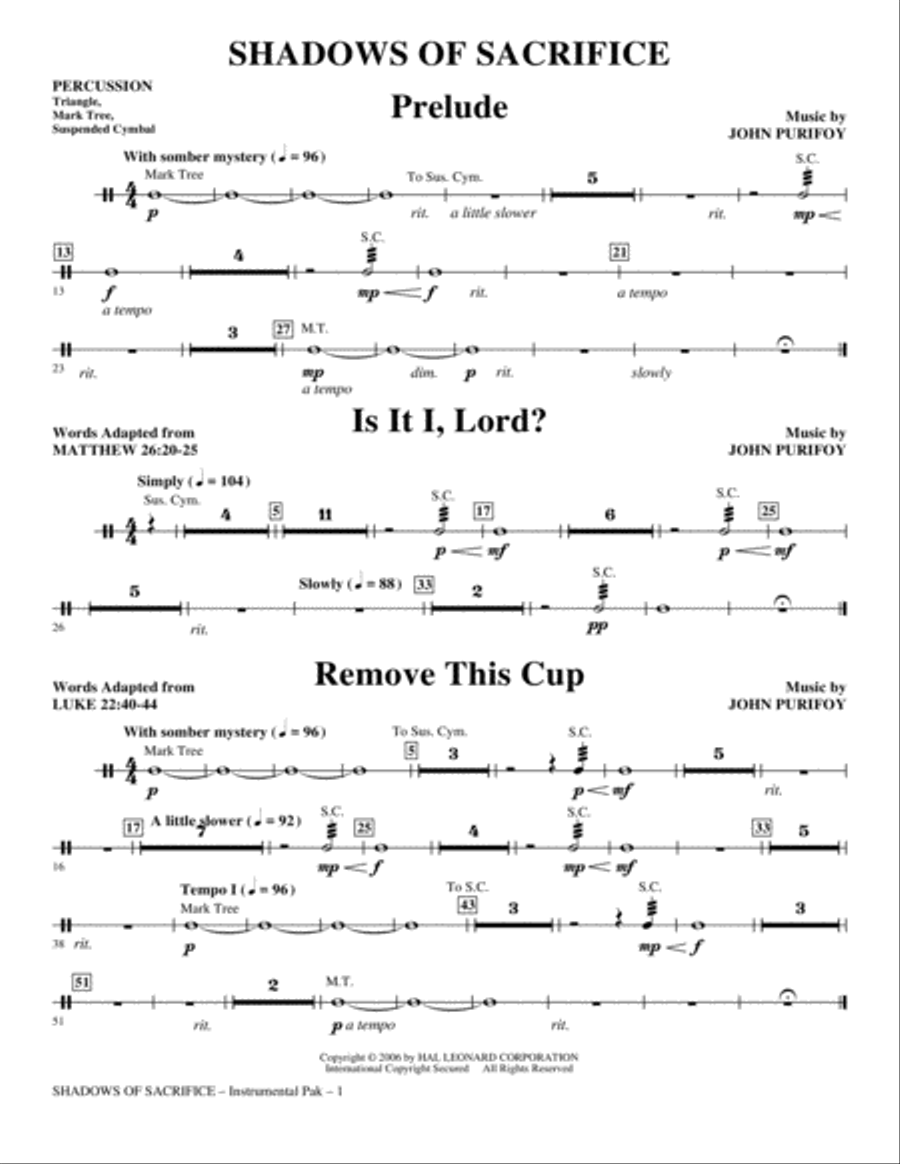 Shadows of Sacrifice - Percussion Choir scores gallery preview page 1